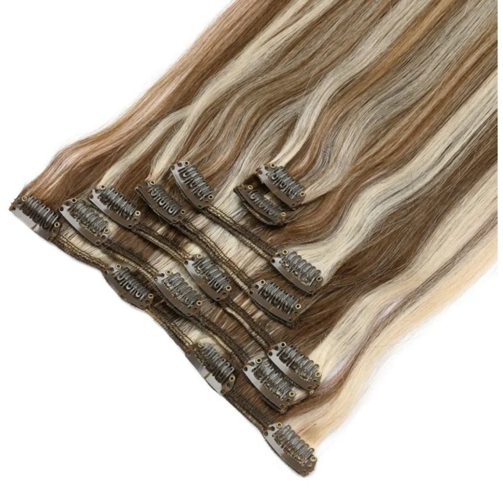 18inch Straight Human Hair Extensions Clip in